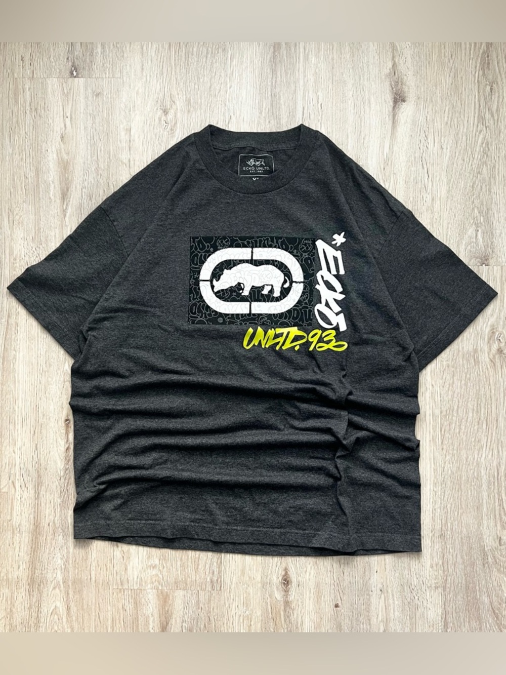 Vintage Y2K Ecko Unltd Gray Embroidered Graphic Logo T Shirt Mens XL- Baggy Fit